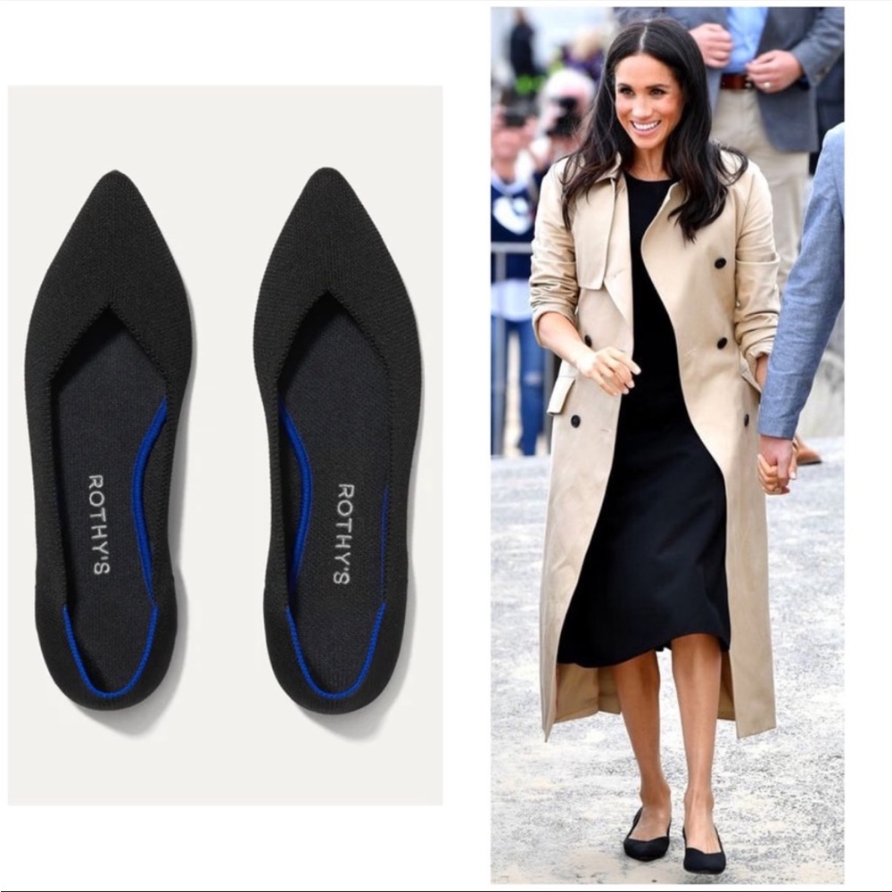 Rothy’s pointed toe flats black 8.5